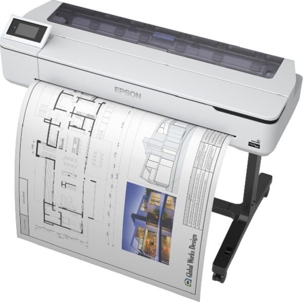 Epson SC-T5100 36'' Surecolor Wireless Printer With Stand, 2400x1200 Dpi Resolution, 4 Colors (CMYK), USB 3.0, Gigabit Ethernet, Precision Core Print Head, Monochrome 31 Seconds | C11CF12301A1 - Image 2
