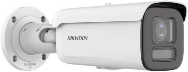 Hikvision 4 MP ColorVu Motorized Varifocal Bullet Network Camera, 2.8mm to 12mm Varifocal Lens, H.265+ Compression, 32 Kbps to 8 Mbps Video Bitrate, IP67 & IK10 Protection, White | DS-2CD2647G2T-LZS