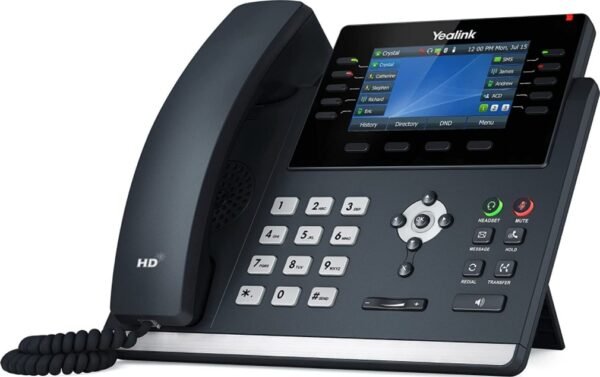 Yealink T46U IP Phone, 16 VoIP Accounts. 4.3-Inch Color Display. Dual USB 2.0, Dual-Port Gigabit Ethernet, 802.3af PoE, Power Adapter Not Included (SIP-T46U)