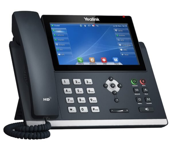 Yealink SIP-T48U Advanced IP Power over Ethernet Corded Phone with Optima HD Voice Technology and 7.0 Inch LCD Touch Screen Colour Display with Backlight (800 x 480 Pixel) - Black