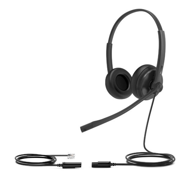 Yealink Headset YHS34 Dual - Two Ear Headphones - with RJ Connection Cable, Wired